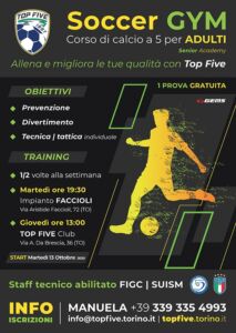 Soccer Gym, il corso di calcio a 5 per adulti