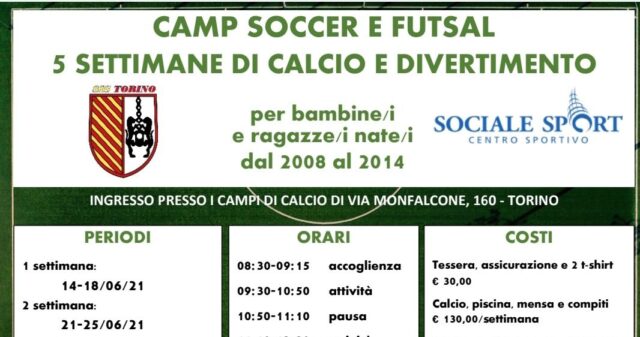 SIS Torino: camp estivo per avvicinare calcio e futsal