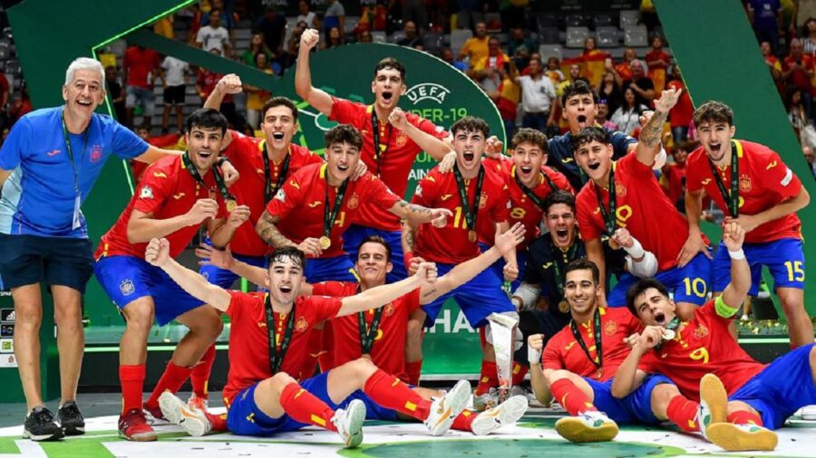 Portugal v spain uefa under 19 futsal euro 2022 final