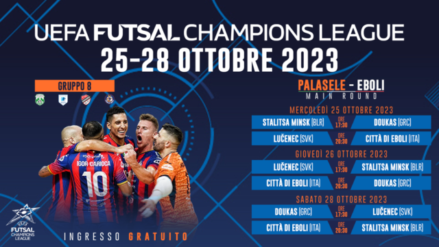 Città di Eboli, al via domani il Main Round di Champions League