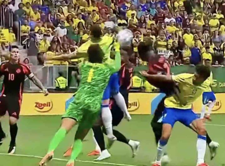 Lo scontro tra Alisson e Davinson Sanchez