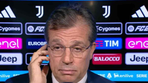 Giuntoli intervistato prima di una partita della Juventus