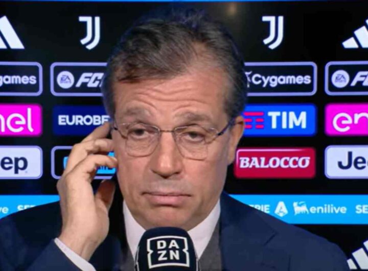 Giuntoli intervistato prima di una partita della Juventus