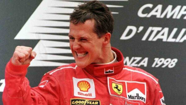 L'esultanza di Michael Schumacher