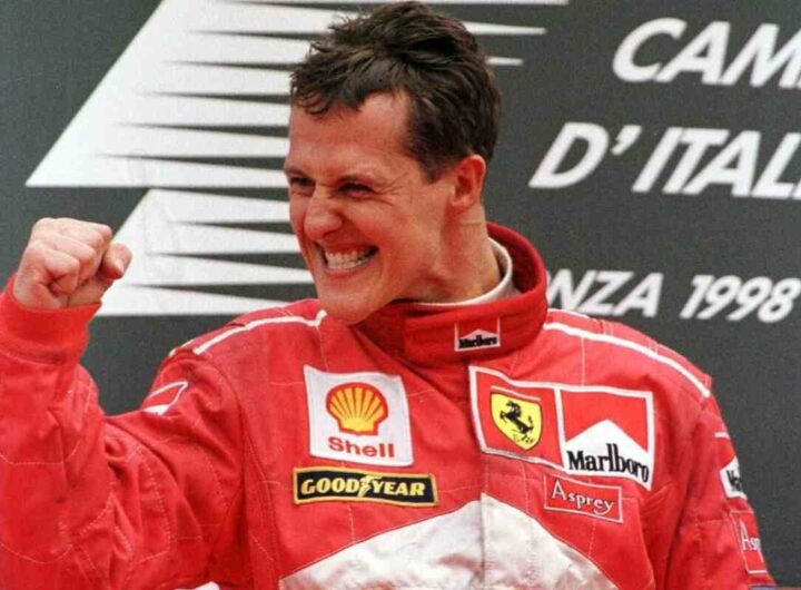 L'esultanza di Michael Schumacher