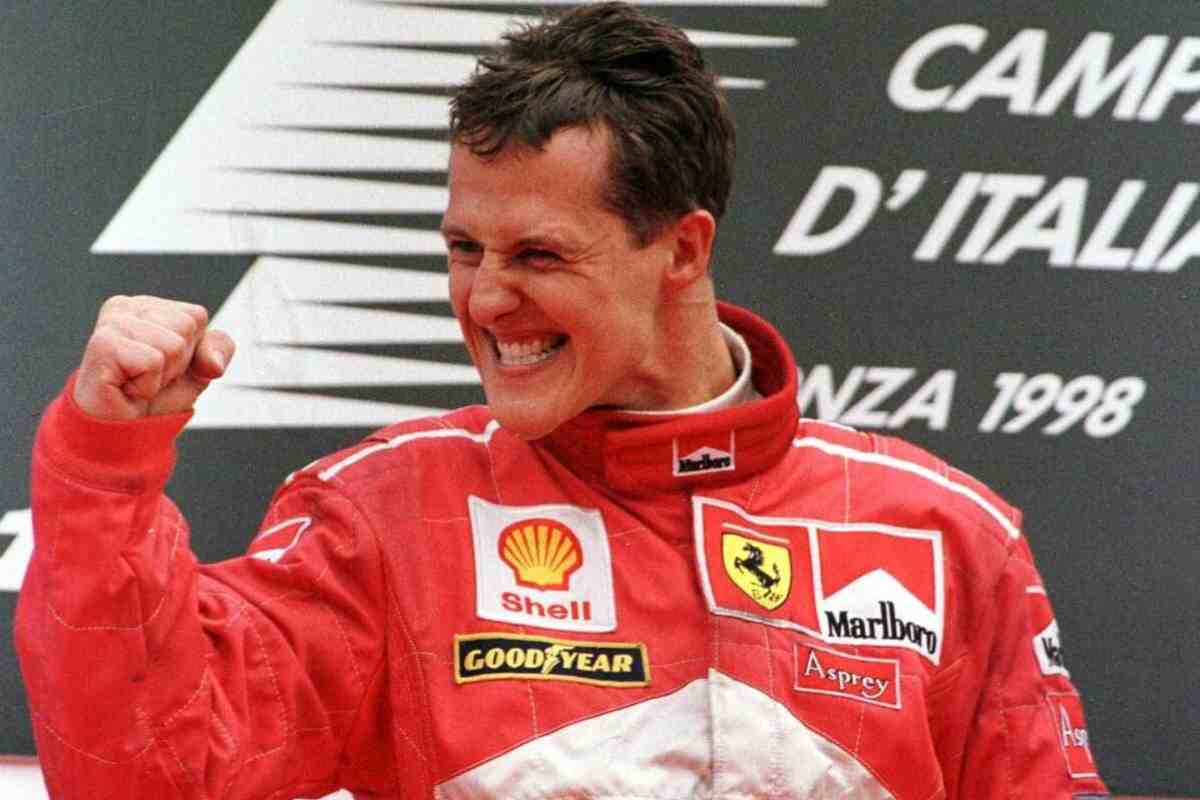 L'esultanza di Michael Schumacher