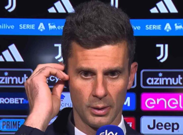 Thiago Motta intervistato dopo una partita della Juve