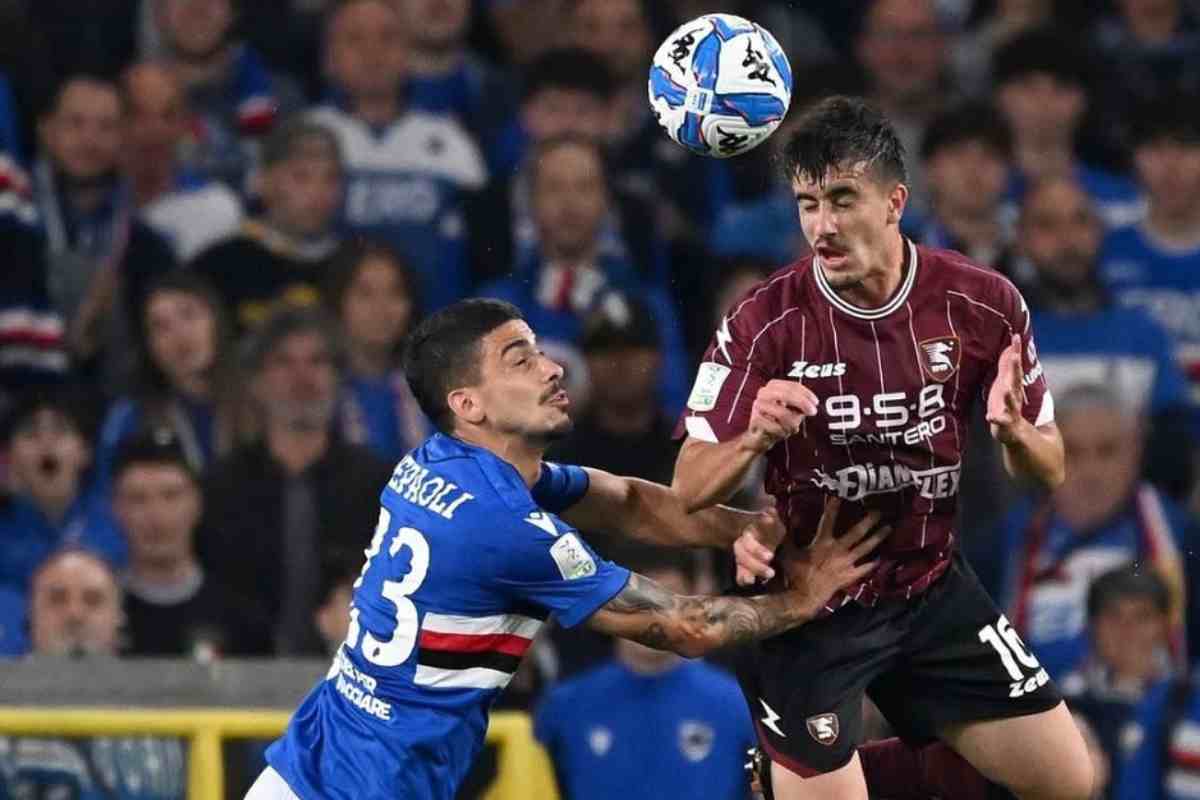 Sampdoria e Salernitana in campo nel match di campionato