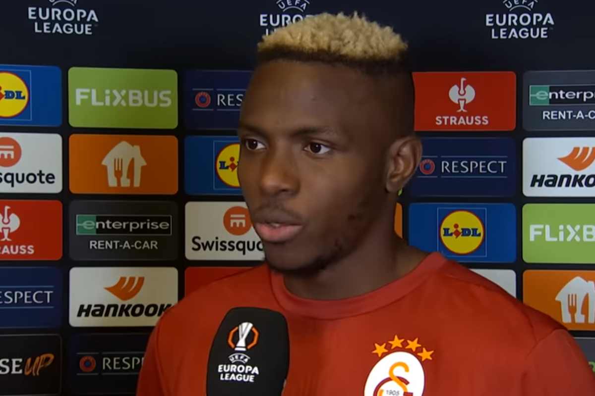 Osimhen intervistato dopo la partita del Galatasaray