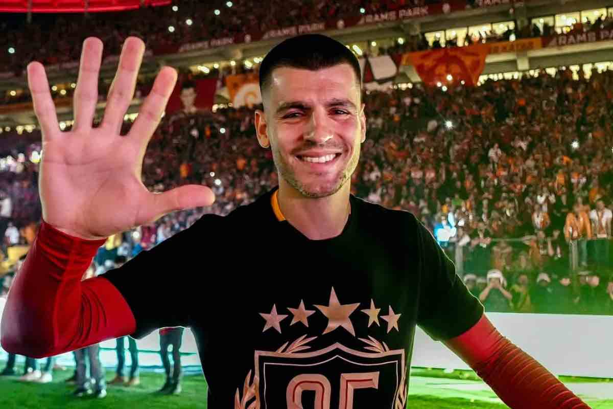 Morata festeggia il titolo con il Galatasaray