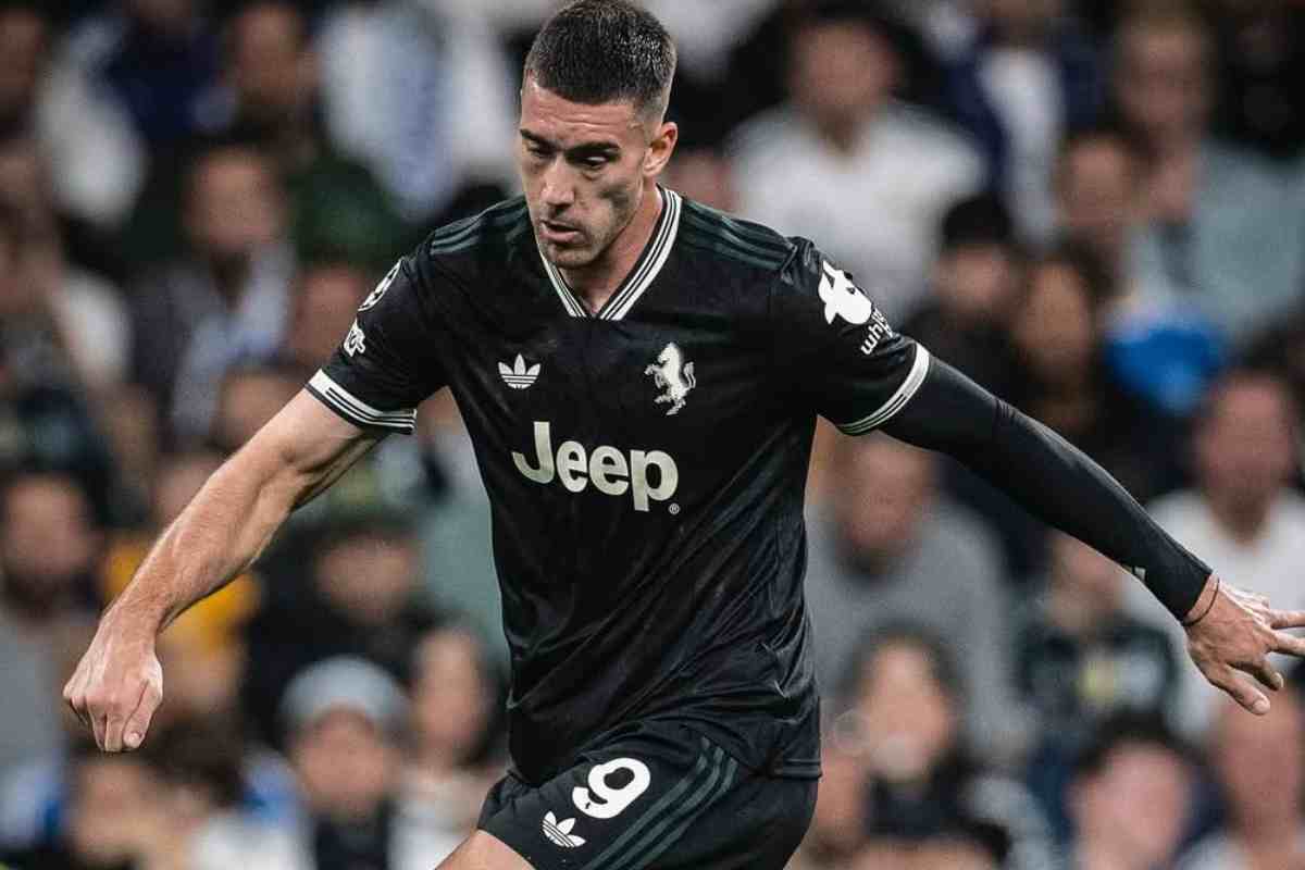Dusan Vlahovic in campo con la Juventus