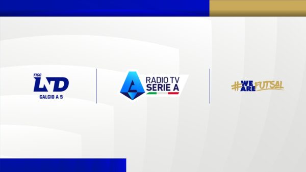 Visual dell’accordo con i loghi della Divisione Calcio a 5 e di Radio TV Serie A